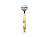 Yellow gold Fancy Blue Princess  Cut Solitaire Ring with Thin Band and Four-Prong Setting_13