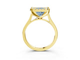 Yellow gold Fancy Blue Princess  Diamond Cluster Halo Solitaire with Four-Prong Setting_97