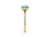 Yellow gold Fancy Blue Princess  Diamond Pavé Band with Six-Prong Setting_33