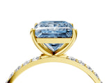 Yellow gold Fancy Blue Princess  Diamond Pavé Band with Six-Prong Setting_35