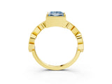 Yellow gold Fancy Blue Princess  Milgrain Marquise Diamond Twist Band Ring_65