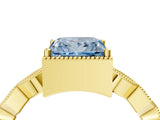 Yellow gold Fancy Blue Princess  Milgrain Marquise Diamond Twist Band Ring_66