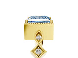 Yellow gold Fancy Blue Princess  Milgrain Marquise Diamond Twist Band Ring_67