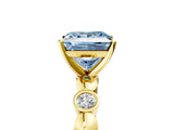 Yellow gold Fancy Blue Princess  Solitaire Bezel-Set Diamond Ring with Beaded Band and Four-Prong Setting_37