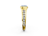 Yellow gold Fancy Blue Princess  Solitaire Bezel-Set Diamond Ring with Channel-Set Band_39