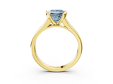 Yellow gold Fancy Blue Princess  Solitaire Bezel-Set Diamond Ring with Channel-Set Band_40