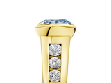 Yellow gold Fancy Blue Princess  Solitaire Bezel-Set Diamond Ring with Channel-Set Band_42
