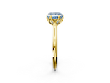 Yellow gold Fancy Blue Princess  Solitaire Cathedral Diamond Ring with Six-Prong Setting_19