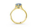 Yellow gold Fancy Blue Princess  Solitaire Cathedral Diamond Ring with Six-Prong Setting_20