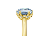 Yellow gold Fancy Blue Princess  Solitaire Cathedral Diamond Ring with Six-Prong Setting_22