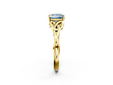 Yellow gold Fancy Blue Princess  Solitaire Celtic Knot Engagement Ring with Four-Prong Setting_63