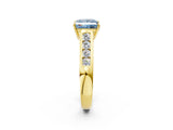 Yellow gold Fancy Blue Princess  Solitaire Channel-Set Diamond Engagement Ring with Four-Prong Setting_34