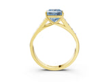 Yellow gold Fancy Blue Princess  Solitaire Channel-Set Diamond Engagement Ring with Four-Prong Setting_35