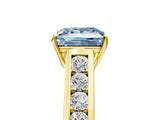 Yellow gold Fancy Blue Princess  Solitaire Channel-Set Diamond Engagement Ring with Four-Prong Setting_37