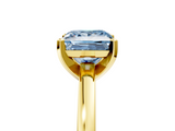 Yellow gold Fancy Blue Princess  Solitaire Diamond Engagement Ring with Four-Prong Setting on a Classic Band_8