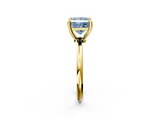Yellow gold Fancy Blue Princess  Solitaire Diamond Ring with 4-Prong Setting on a Classic Band_5