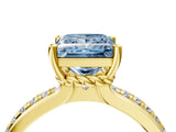 Yellow gold Fancy Blue Princess  Solitaire Diamond Ring with Channel Set Band and Six-Prong Setting_52