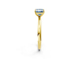 Yellow gold Fancy Blue Princess  Solitaire Diamond Ring with Four-Prong Setting on a Plain Band_22