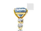 Yellow gold Fancy Blue Princess  Solitaire Diamond Ring with Pave Band and Four-Prong Setting_204