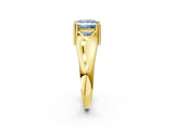 Yellow gold Fancy Blue Princess  Solitaire Diamond Ring with Six-Prong Cathedral Setting_35
