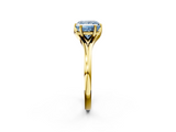 Yellow gold Fancy Blue Princess  Solitaire Diamond Ring with Six-Prong Setting and Tapered Band_19