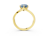 Yellow gold Fancy Blue Princess  Solitaire Diamond Ring with Six-Prong Setting and Tapered Band_20