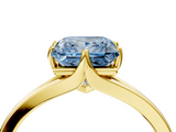 Yellow gold Fancy Blue Princess  Solitaire Diamond Ring with Six-Prong Setting and Tapered Band_21