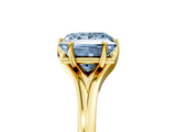 Yellow gold Fancy Blue Princess  Solitaire Diamond Ring with Six-Prong Setting and Tapered Band_22