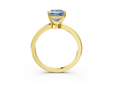 Yellow gold Fancy Blue Princess  Solitaire Diamond Ring with Six-Prong Setting on a Classic Band_6
