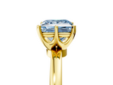 Yellow gold Fancy Blue Princess  Solitaire Diamond Ring with Six-Prong Setting on a Classic Band_8