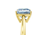 Yellow gold Fancy Blue Princess  Solitaire Diamond Ring with Split Shank and Four-Prong Setting_17