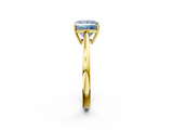 Yellow gold Fancy Blue Princess  Solitaire Diamond Ring with Split Shank and Four-Prong Setting_22