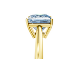 Yellow gold Fancy Blue Princess  Solitaire Diamond Ring with Split Shank and Four-Prong Setting_25