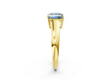 Yellow gold Fancy Blue Princess  Solitaire Diamond Ring with Tapered Band and Four-Prong Setting_51