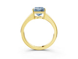 Yellow gold Fancy Blue Princess  Solitaire Diamond Ring with Tapered Band and Four-Prong Setting_52