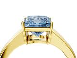 Yellow gold Fancy Blue Princess  Solitaire Diamond Ring with Tapered Band and Four-Prong Setting_53