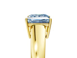 Yellow gold Fancy Blue Princess  Solitaire Diamond Ring with Tapered Band and Four-Prong Setting_54