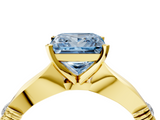 Yellow gold Fancy Blue Princess  Solitaire Diamond Twisted Band with Four-Prong Setting_46