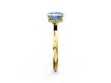 Yellow gold Fancy Blue Princess  Solitaire Engagement Ring with Cathedral Band and Four-Prong Setting_23