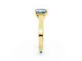 Yellow gold Fancy Blue Princess  Solitaire Engagement Ring with Four-Prong Setting and Tapered Band_5