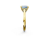 Yellow gold Fancy Blue Princess  Solitaire Engagement Ring with Six-Prong Setting and Classic Band 2