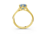 Yellow gold Fancy Blue Princess  Solitaire Engagement Ring with Six-Prong Setting and Classic Band 3