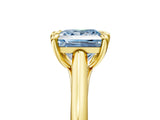 Yellow gold Fancy Blue Princess  Solitaire Engagement Ring with Six-Prong Setting and Classic Band 5