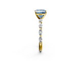 Yellow gold Fancy Blue Princess  Solitaire Marquise Side Stone Prong Setting Ring_63
