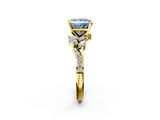 Yellow gold Fancy Blue Princess  Solitaire Marquise Twist Band with Six-Prong Setting_64