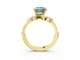 Yellow gold Fancy Blue Princess  Solitaire Marquise Twist Band with Six-Prong Setting_65