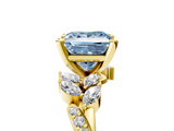 Yellow gold Fancy Blue Princess  Solitaire Marquise Twist Band with Six-Prong Setting_67