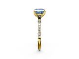Yellow gold Fancy Blue Princess  Solitaire Pavé Diamond Engagement Ring with Four-Prong Setting_44