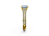 Yellow gold Fancy Blue Princess  Solitaire Pave Split Shank Engagement Ring with Six-Prong Setting_38