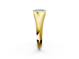 Yellow gold Fancy Blue Princess  Solitaire Tension Set Diamond Ring_22